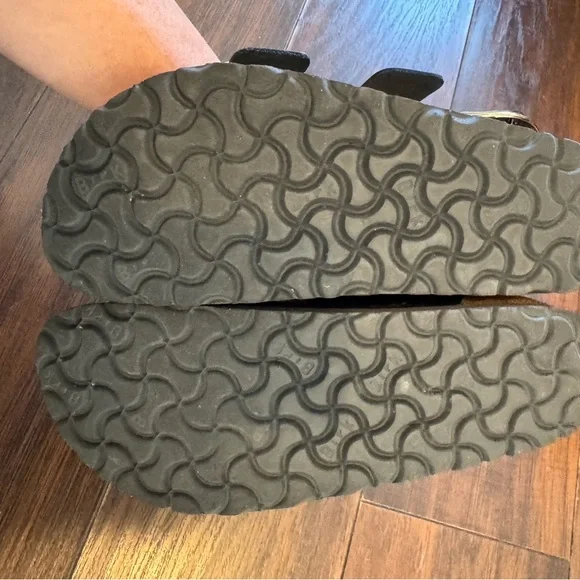 Birkenstock Black Sandals with Gold Buckles - Picture 7 of 7